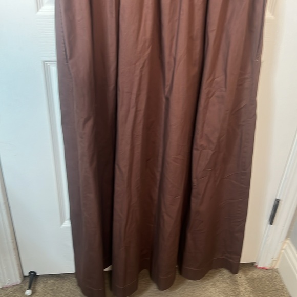 J. Crew  Sleeveless  Pocket Fitted Mock Neck Poplin skirt Brown Maxi Sundress  L - Picture 5 of 7